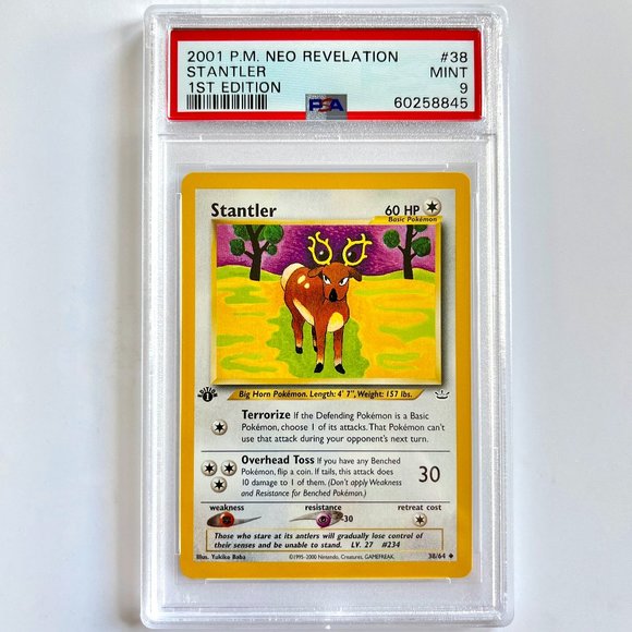 PSA 9 Stantler 38/64 Mint Neo Revelation 1st Edition 2001 60258845 - Picture 1 of 2